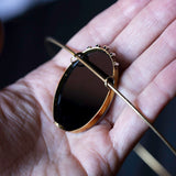 Collier vintage in oro 18K e 14K con cammeo su agata azzurra e diamanti, anni ‘80