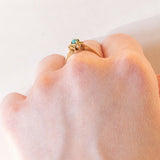 Anello vintage in oro giallo 18K con turchese, anni ‘50/‘60