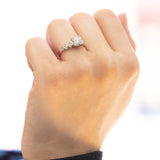 Anello Art Déco in oro bianco 14K con diamanti (0.48ctw ca.), anni ‘30