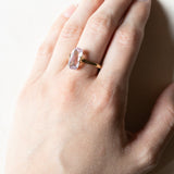 Anello vintage in oro 8K con ametista, anni ‘70