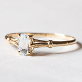 Anello vintage in oro 18K con acquamarina, anni ‘50/‘60