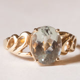 Anello vintage in oro 9K con acquamarina (2.50ct ca.), anni ‘70/‘80