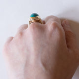 Anello vintage in oro 14K con turchese, anni ‘60