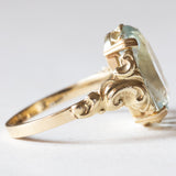 Anello vintage in oro 14K con acquamarina (4ct ca.), anni ‘60