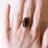 Anello vintage a margherita in oro 8K con granati, anni ‘60