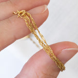 Collana vintage in oro 14K con pendente con zaffiri e diamanti, anni ‘70/‘80