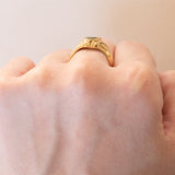 Anello vintage in oro 18K con peridoto verde, anni ‘70
