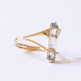 Vintage 18K gold ring with aquamarine, 70s / 80s