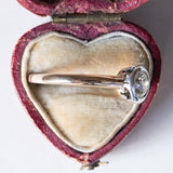 Solitario antico in oro 18K con diamante di taglio vecchia Europa (0.90ct ca.), anni ‘30/‘40