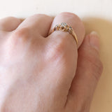 Anello antico in oro 18K con diamanti (centrale di 0.05ct ca.), anni ‘10