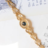 Braccialetto vintage in oro giallo e in oro bianco 18K con zaffiro (2.60ct ca.) e diamanti (1ctw ca.), anni ‘60