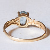 Anello vintage in oro 18K con acquamarina, anni ‘50/‘60