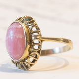Anello vintage in oro 8K con rodocrosite, anni ‘60