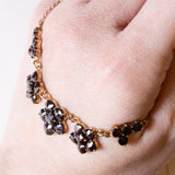 Collana vintage in oro 8K con granati, anni ‘50/‘60