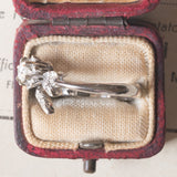 Anello vintage in oro bianco 18K con diamanti (0.29ctw ca.), anni ‘70