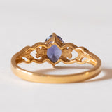 Anello vintage in oro 8K con iolite viola, anni ‘70/‘80