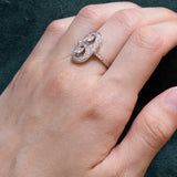 Bague de style Art Déco en or blanc 18 carats avec diamants (0,80 ct env.)