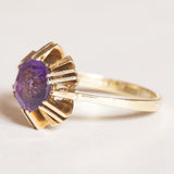 Anello vintage in oro giallo 14K con ametista (1.70ct ca.), anni ‘60/‘70