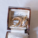 Orecchini vintage in oro giallo, bianco e rosa 18K, anni '70