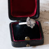 Anello vintage in oro bianco 18K con diamanti, anni ‘60