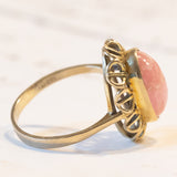 Anello vintage in oro 8K con rodocrosite, anni ‘60