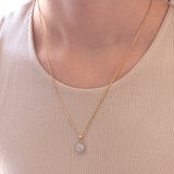 Vintage 18K gold necklace with diamonds (0.40ctw approx.), 1970s