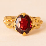 Anello vintage in oro giallo 18K con granato (4.50ct ca.), anni ‘60