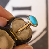 Vintage 9K gold ring with turquoise paste, 60s / 70s