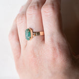 🐍 Solitario vintage in oro 14K con smeraldo, anni ‘40/‘50