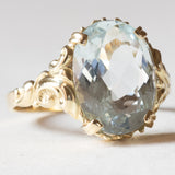 Anello vintage in oro 14K con acquamarina (4ct ca.), anni ‘60