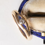 Solitaire vintage en or 14 carats avec diamant taillé en brillant (env. 0,10 ct), années 1970