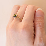 Anello vintage in oro 8K e cromodiopside, anni ‘80