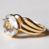 Anello vintage in oro giallo 18K con acquamarina (1.80ct ca.), anni ‘60