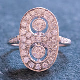 Bague de style Art Déco en or blanc 18 carats avec diamants (0,80 ct env.)