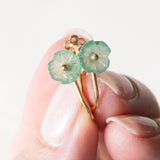 Orecchini vintage in oro giallo 18K con smeraldi, anni ‘40/‘50