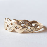 Anello vintage in oro 18K con diamanti, anni ‘50/‘60