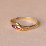 Vintage ring in 18K gold with rubies, 1970s