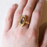 Anello vintage in oro 18K con acquamarina, anni ‘70