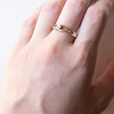 Solitaire vintage en or 14 carats avec diamant taillé en brillant (env. 0,10 ct), années 1970