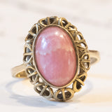 Anello vintage in oro 8K con rodocrosite, anni ‘60