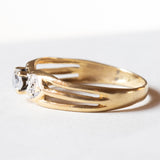 Anello retrò in oro 18K con pietra bianca, anni ‘40