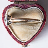 Solitario antico in oro 18K con diamante di taglio vecchia Europa (0.90ct ca.), anni ‘30/‘40