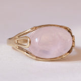 💫 Anello vintage in oro 8K con quarzo rosa, anni ‘70