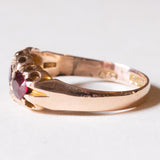 Anello in oro 9K con granati e diamanti, anno 2003