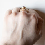 🥀 Anello solitario in oro 18K con granato, anni ‘40/‘50