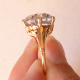 Anello vintage da cocktail in oro 18K con spinello azzurro, anni ‘60/‘70