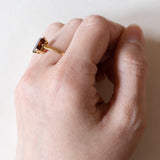 Anello vintage in oro 18K con granato, anni ‘50