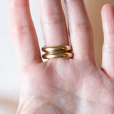 Anello a serpente vintage in oro giallo 18K con smeraldi e diamanti (0.60ctw ca.), anni ‘60