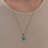 Vintage 9K gold pendant with turquoise paste, 60s / 70s