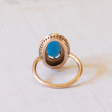 Bague Turquoise Antique en Or 18K et Perles, 1930s